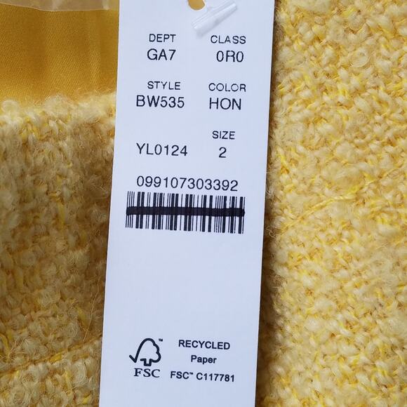 J.‎ Crew Juniper Tweed Tapered Pant Size 2 Honeycomb Yellow Wool Blend NWT BW535 - Picture 6 of 6